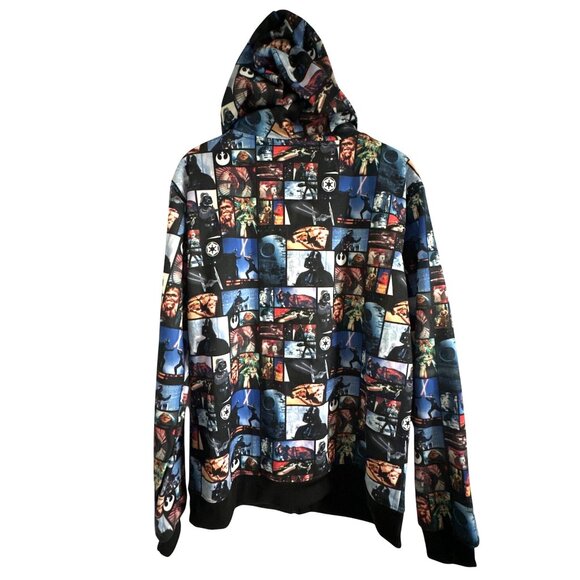 Star Wars Empire Grid Hoodie Graphic Print Zip-Up Jacket Pockets Size XL - Picture 4 of 5